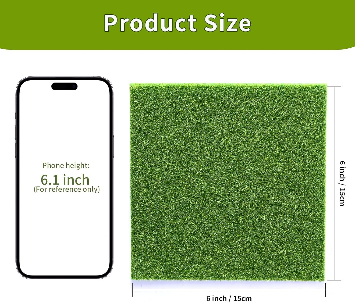 4Pcs 6×6 Inch Fake Grass Decor Crafts Premium Realistic Miniature Artificial