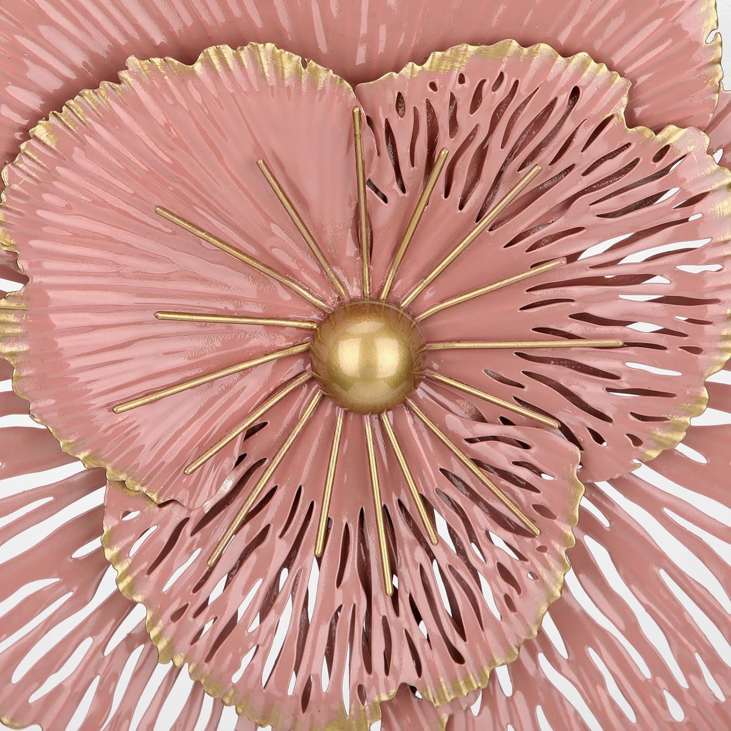 3pcs metal flower wall art 10inch rustic modern floral sculpture 3d decor