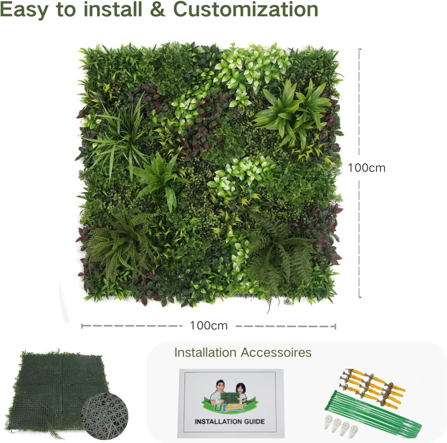 Lightweight 40″x40″ Artificial Greenery Panel – Perfect for Indoor & Outdoor Use