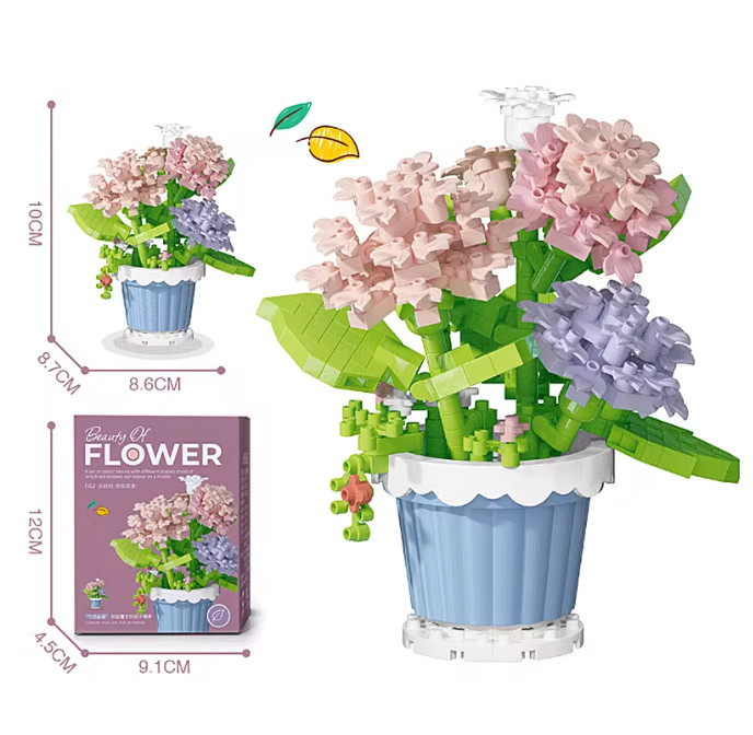 Creative Building Block Bouquet, Eternal Flower Plant Potted Gift, Rose Sunflowe