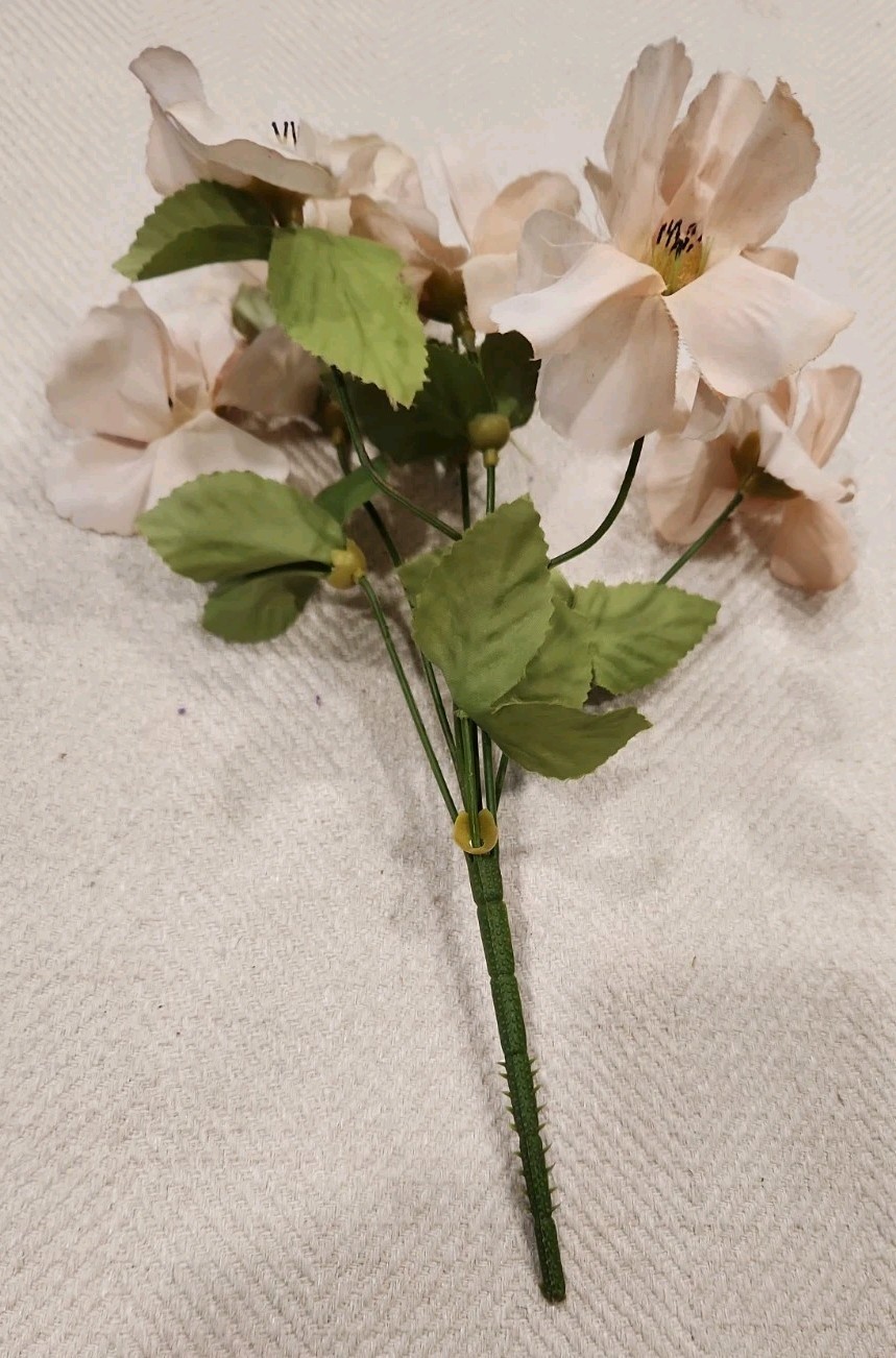 Lot of Artificial Faux Silk Wired Flowers ~ Pink, Purple, Peach