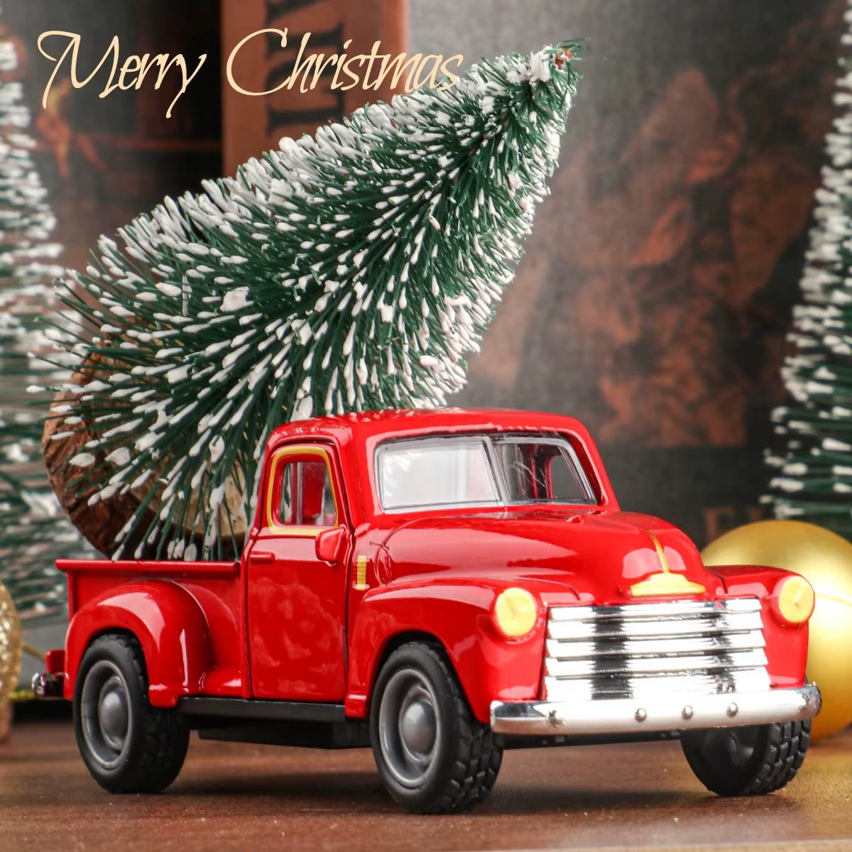 Mini Truck+Christmas Tree 2-Piece Ornament Set; a Good Thing for Home Atmosphere
