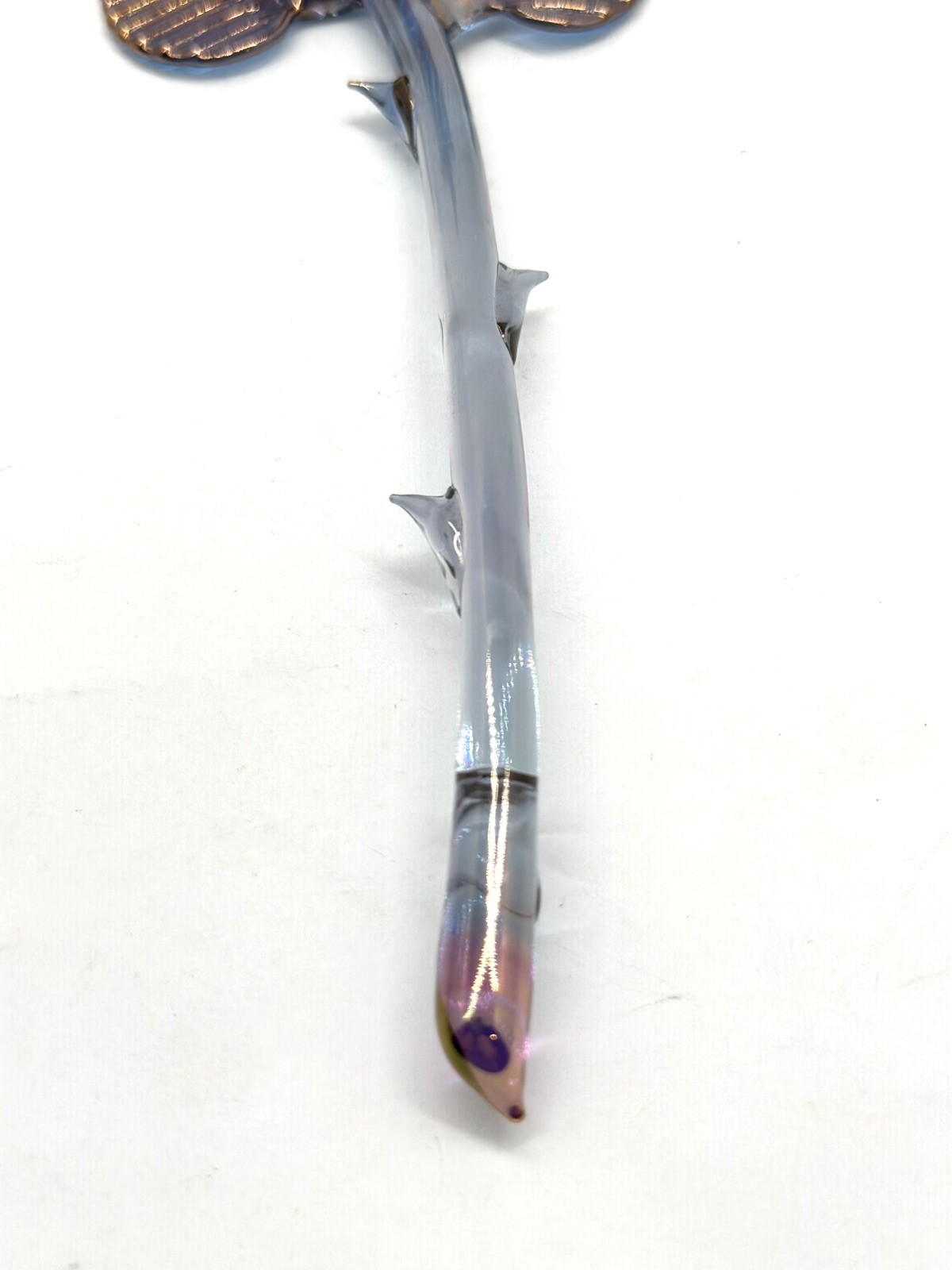 Glass Rose Hand Blown Crystal 24k Gold Figurine Purple Borosilicate