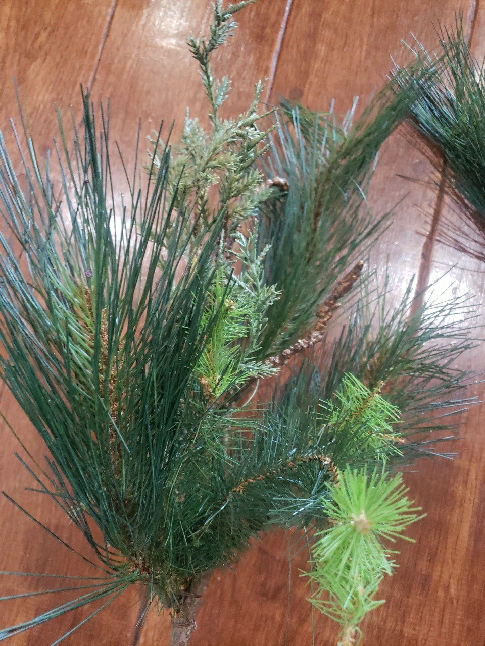 Lot Of 3 DESIGNER Realistic Mixed PINE CEDAR Filler Decor Branches 28″