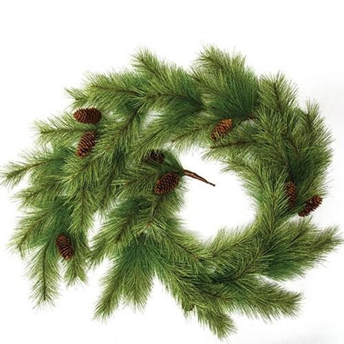 New PRIMITIVE PINE GARLAND Green Farmhouse 6′ Trailing ARTIFICIAL CHRISTMAS
