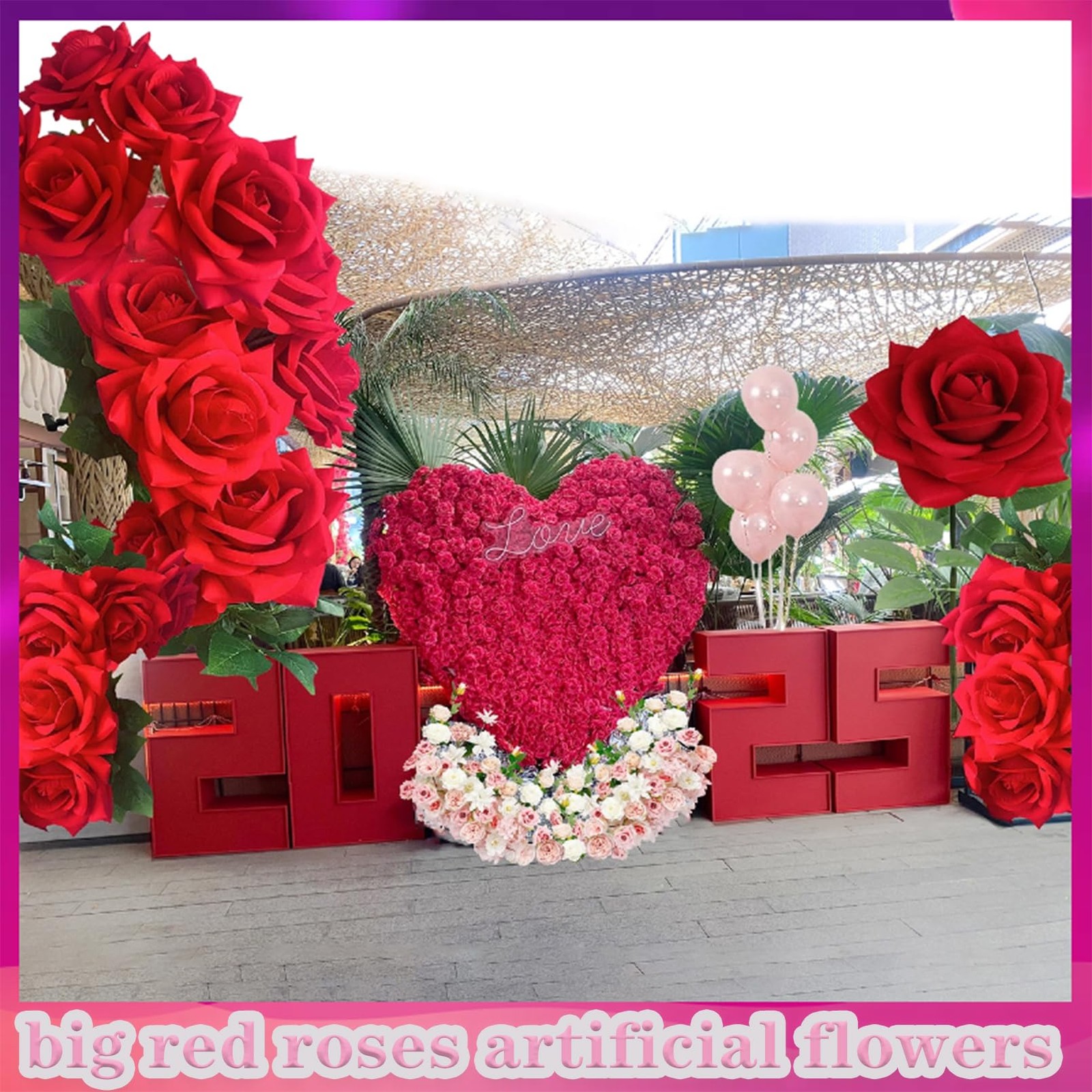 1 PCS 45-Inch Giant Red Rose For Decorative Wedding Window Display Background