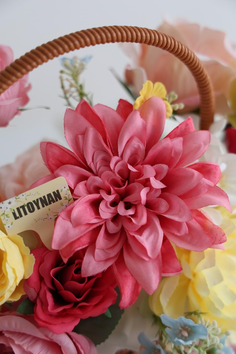 Artificial Flower Box Set Pink & Yellow Silk Flowers Rose Faux Flowers for DI…