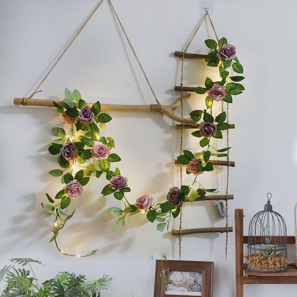 6FT Artificial Flower String Lights Battery Operated Rose Floral Garland with…