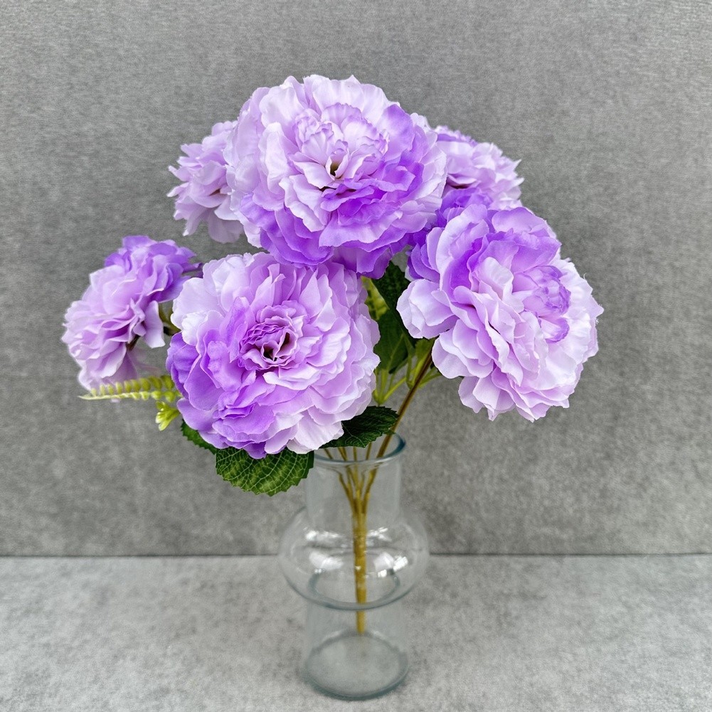 7 Artificial Peony Flowers White Black Red Blue Green Light Purple Deep Pink