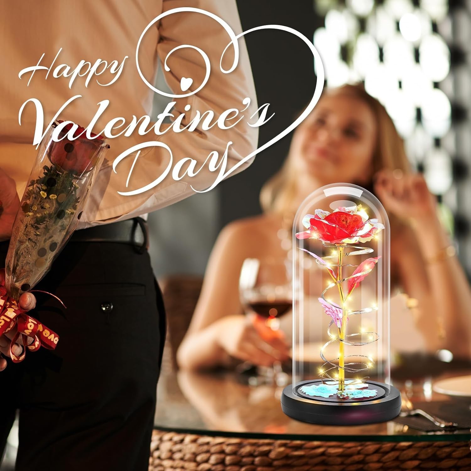 Enchanting Preserved Rose with LED Light – Ideal for Any Special Occasion