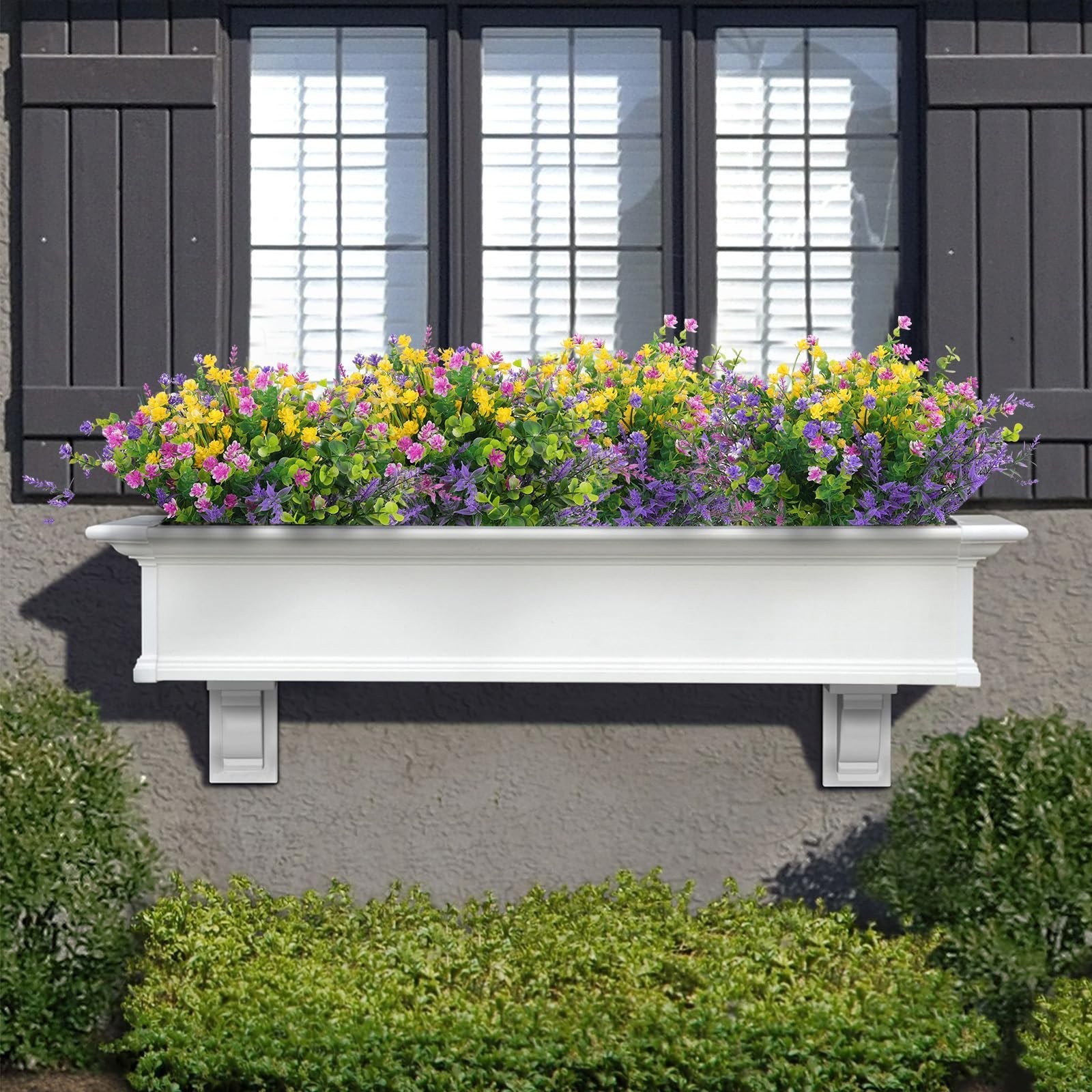 48 Pcs UV Resistant Artificial Flowers – Faux Plants for Outdoor Decor, Hanging