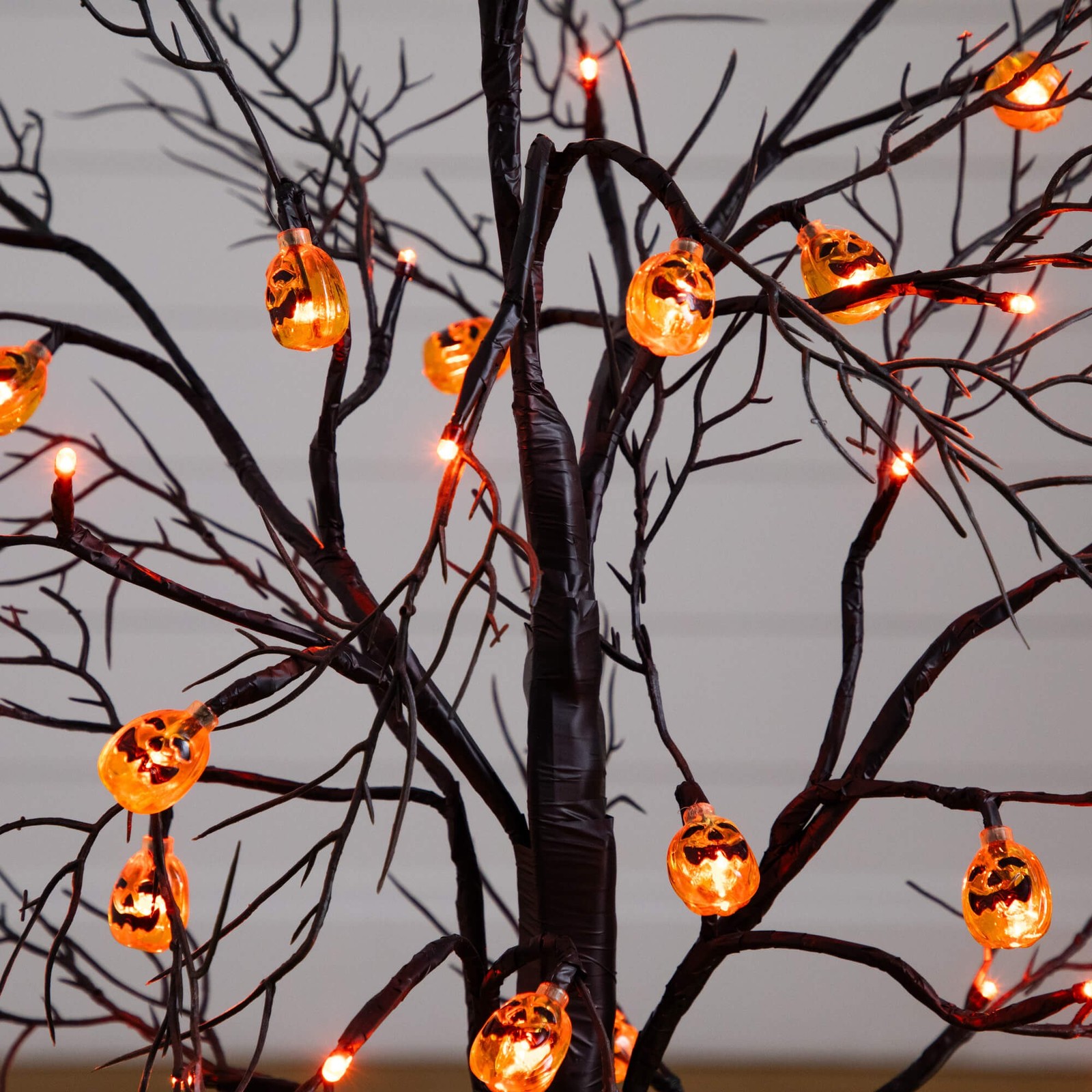 Nearly Natural 3ft Pre-Lit Halloween Black Twig Tree w/ 18 Orange LED Lights