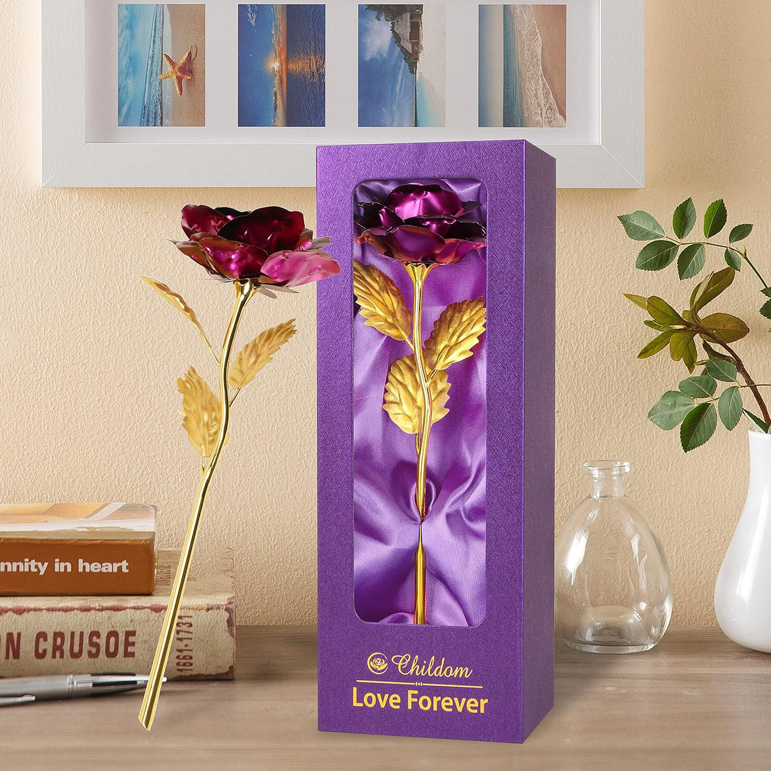 Birthday Gifts for Women Mom,Forever Purple Rose Flower for Delivery Prime | Chr