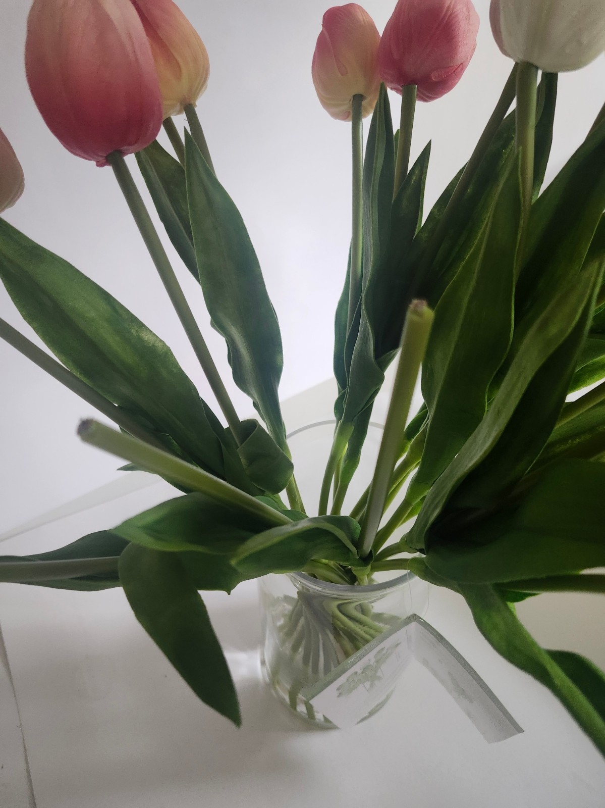 Tulips Artifical Fake Flower Floral Arrangement Silk Flowers With Vase, Plz Read