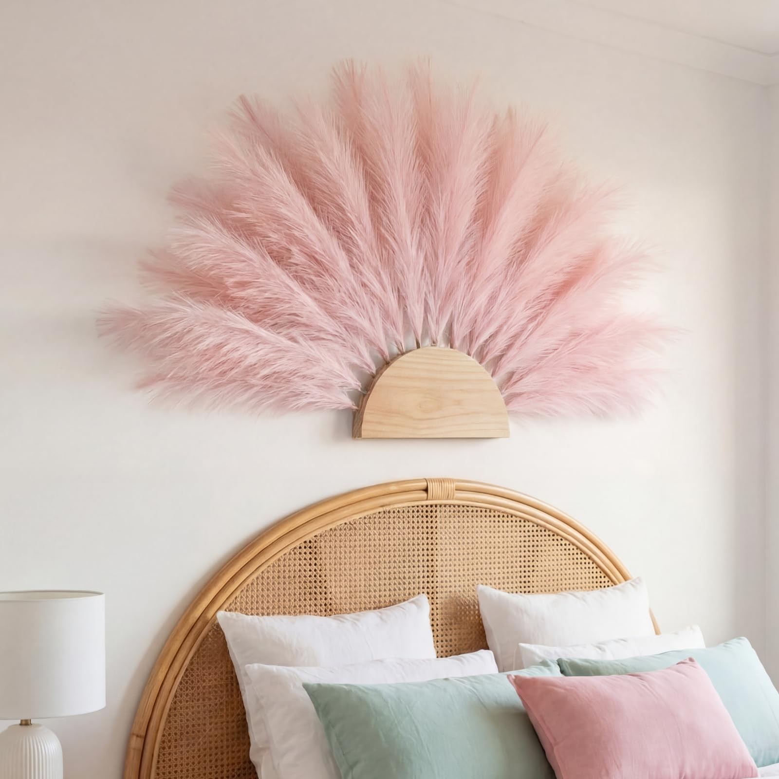 72 Pcs Pink Pampas Grass Decor for Wedding Bridal Shower DIY 21.7 Inches Faux…