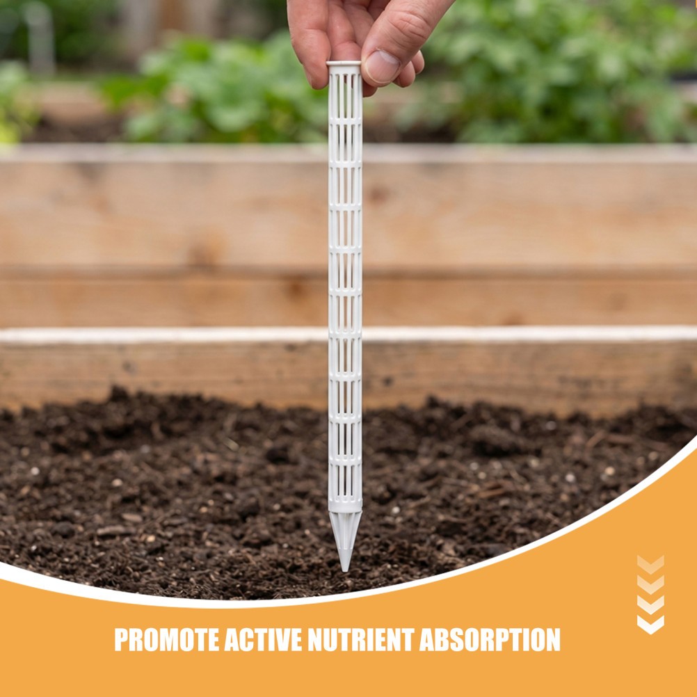 10Pcs Durable White Plastic Aeration Stakes for Plant Root Health Protection