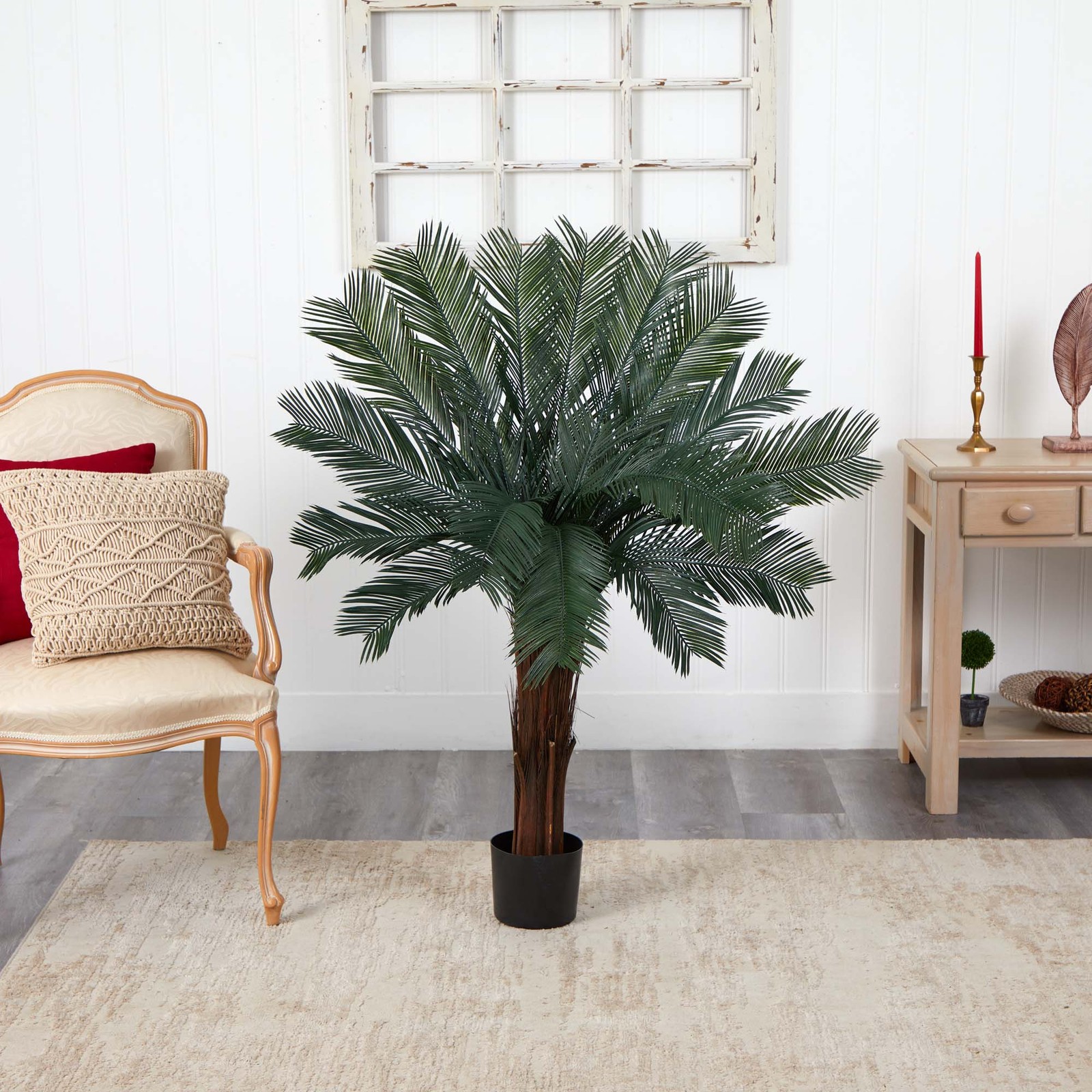 Nearly Natural 4ft Cycas Tree UV Resistant (Indoor/Outdoor) in Green