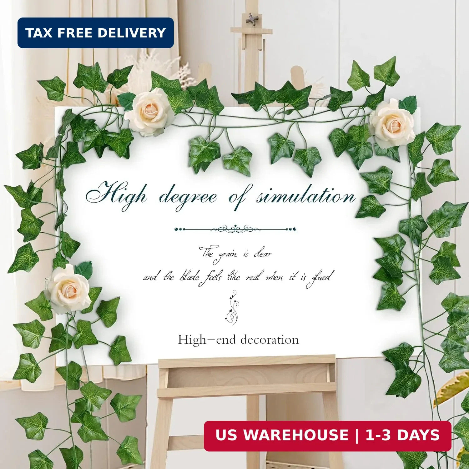 12 Pack 86 FT Artificial Ivy Garland, Fake Ivy Leaf Plants Vine Greenery Garland