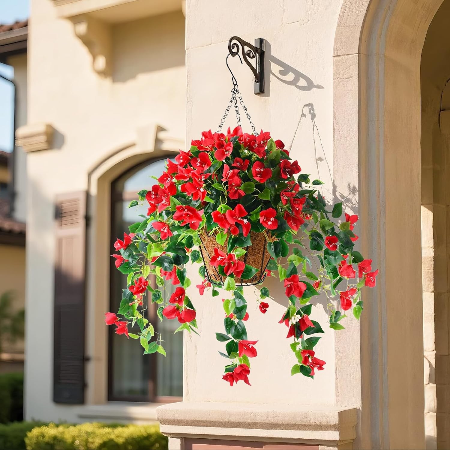 Artificial Hanging Flowers Plants Basket for Outdoor Decoration,4 PCS Faux Si…