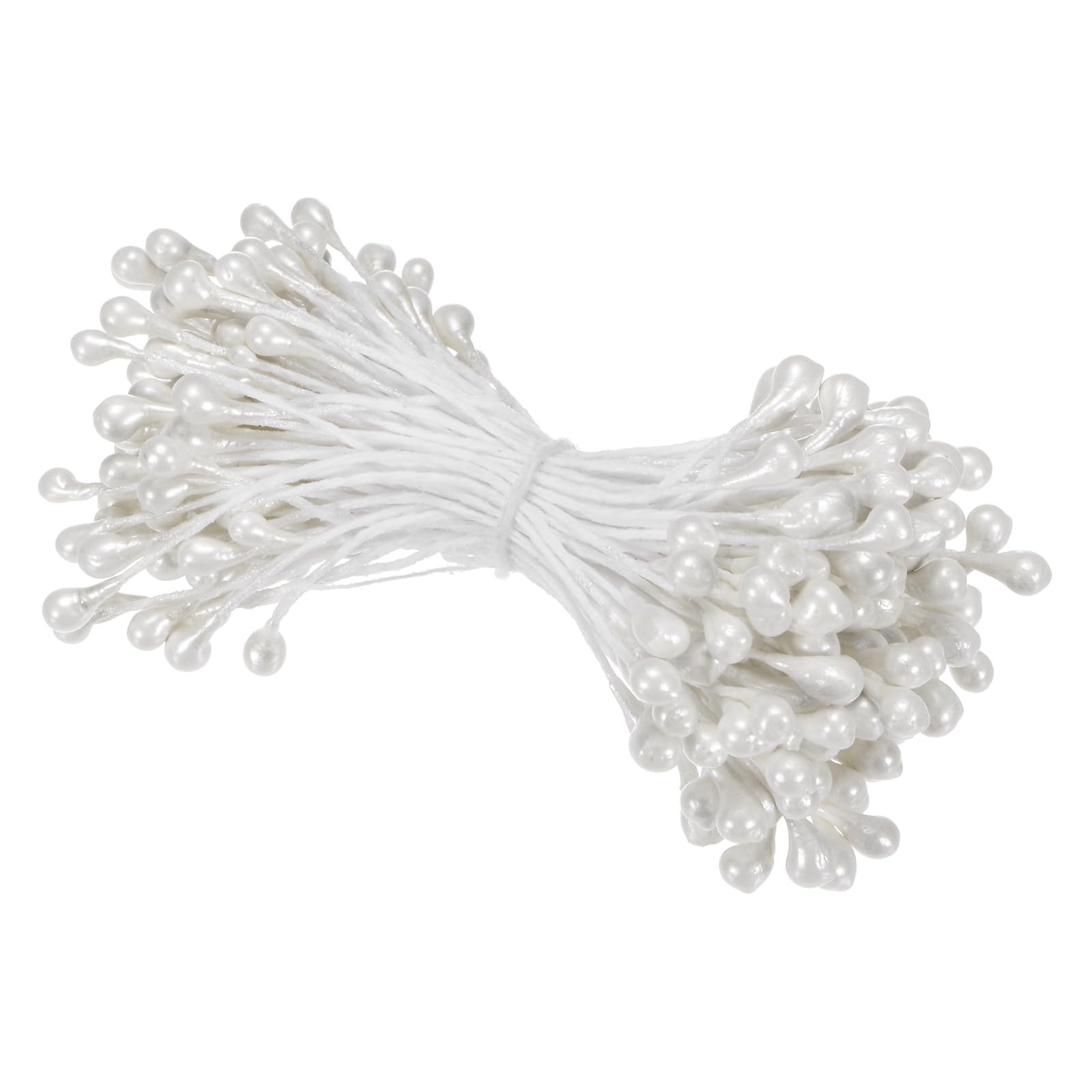 150 PCS Artificial Flower Stamen Kit 3mm Mini Double Heads Pistil White DIY