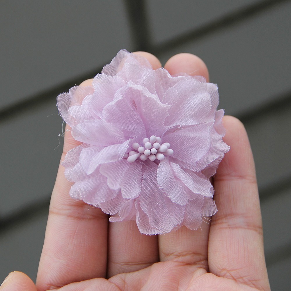 5cm Handmade Chiffon Multilayer Fabric Cored Flowers For DIY Hair Accessories