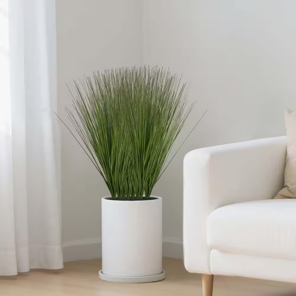 Artificial Onion Grass Plants 8 Pack 27 Inch Faux Greenery Outdoor Indoor Decor
