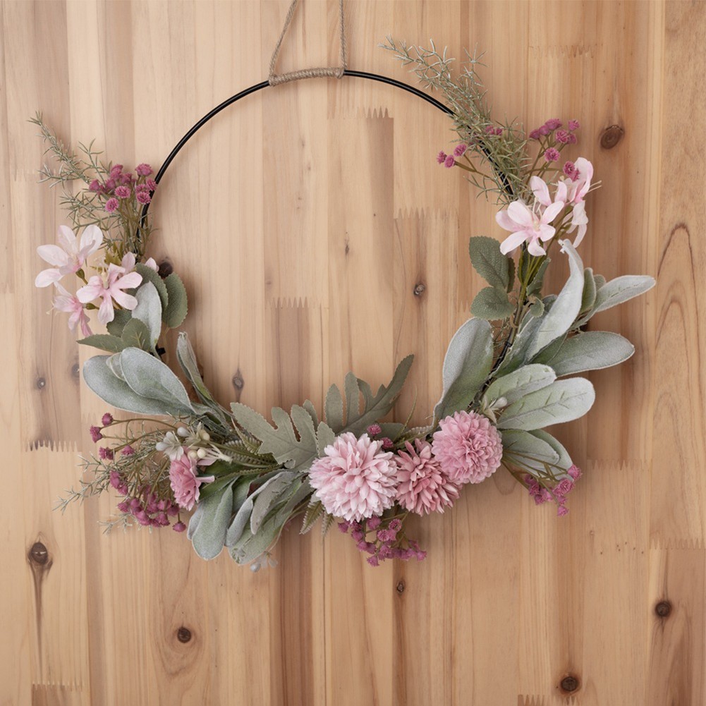 41cm Door Wreath with Dahlia and Green Leaves for Indoor and Outdoor Use
