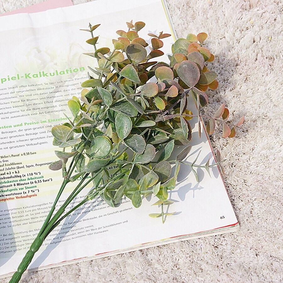 Artificial Plant Leaves Green Eucalyptus Branch for Christmas Wedding Home Decor