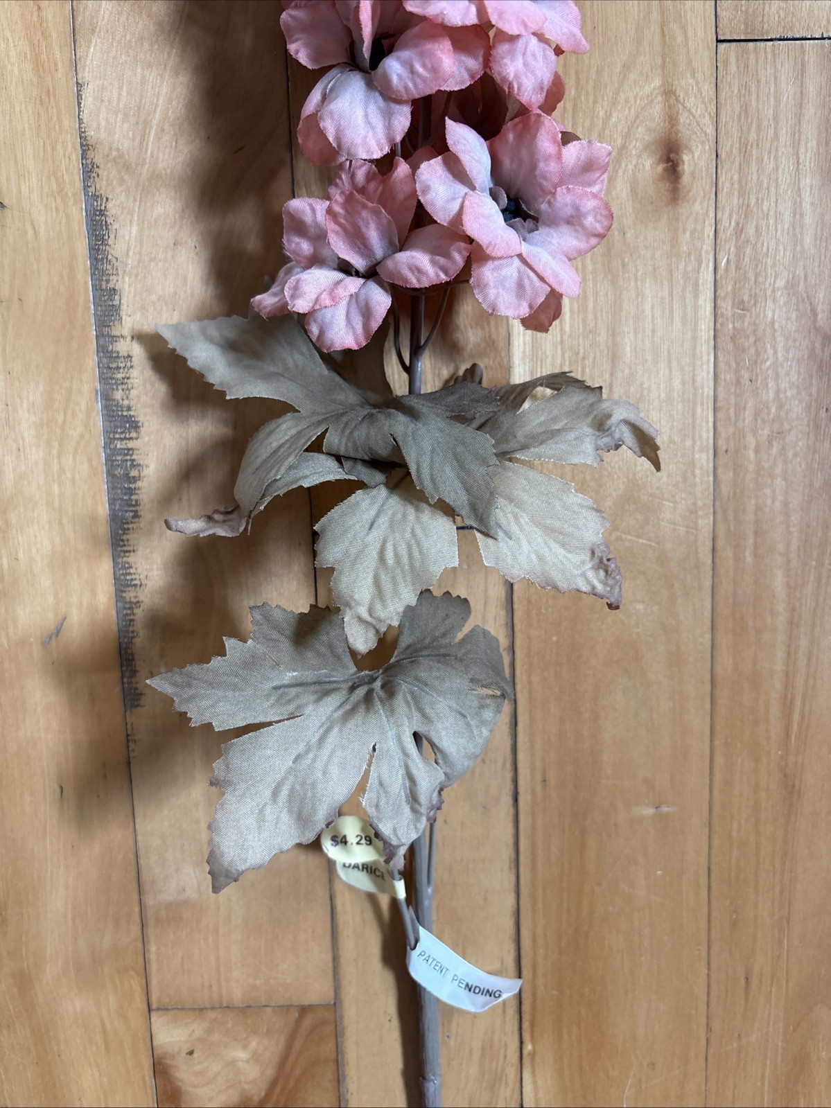 Vintage Plastic 33” Dusty Peach Larkspur Flower Stems Case of 12 New Old Stock