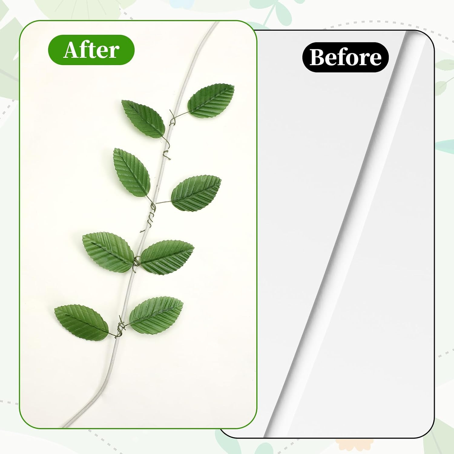200 Pcs Faux Wired Single Leaf 4.3inch Artificial Leaves for Crafts Fake Green L
