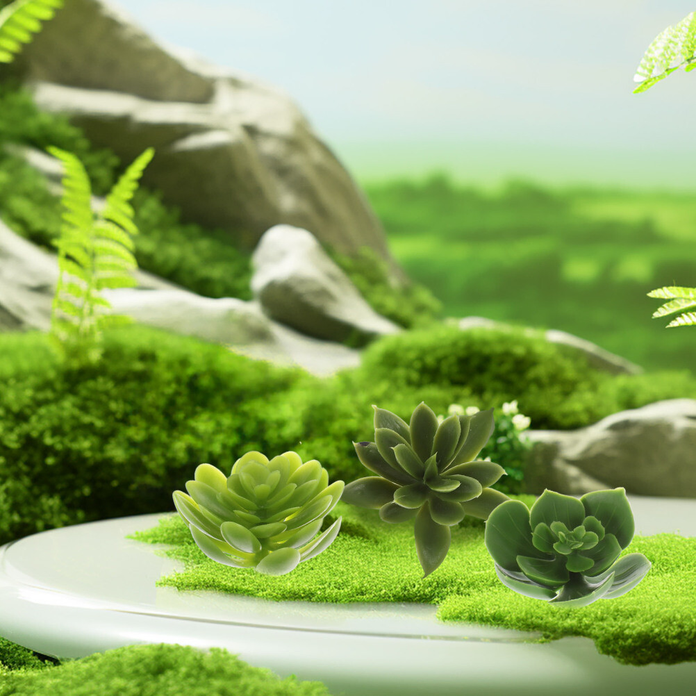 3 PCS Simulated Succulent Snow Decoration Small Plants Succulents Picks