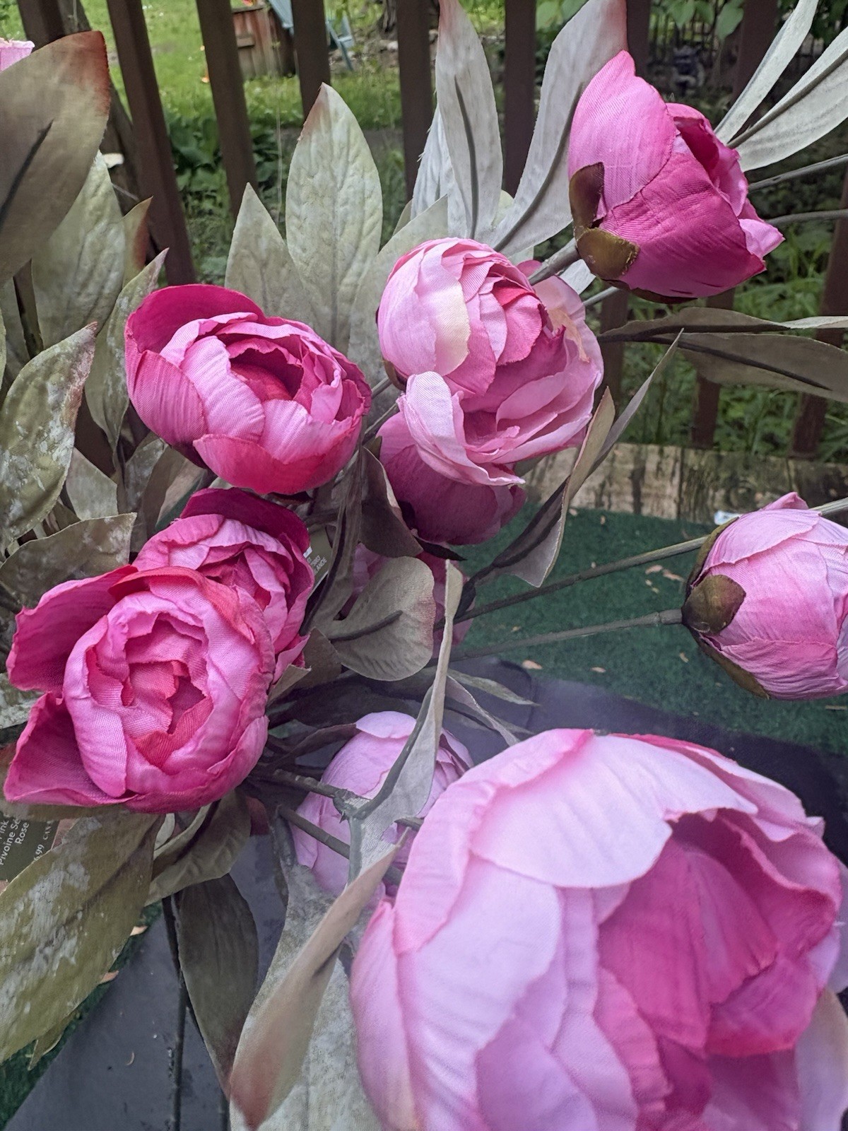 Lot of 6 Dried Pink Peony Stem by Ashland Michaels Faux Floral 27” New