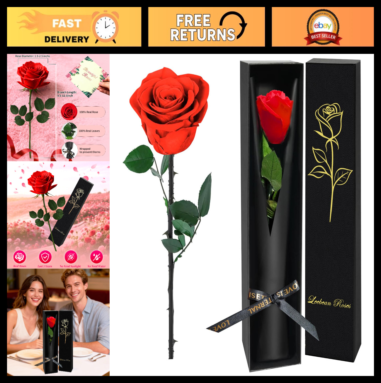 Luxury Single Forever Roses Gift – Perfect for Birthdays, Anniversaries, Valenti