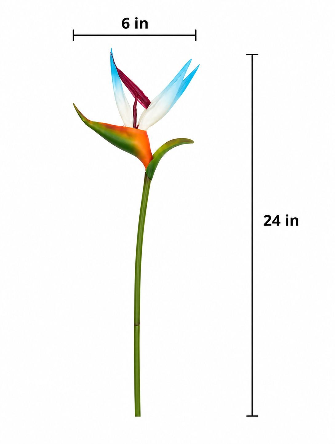 Bird of Paradise Stems Set of 3 Artificial Tropical Flowers 24 Inch Faux Floral