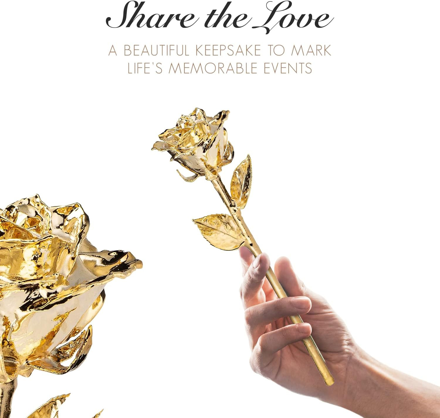 Bloom Box Bundle | a Genuine, One of a Kind Hand Dipped Gold Rose with Beautiful