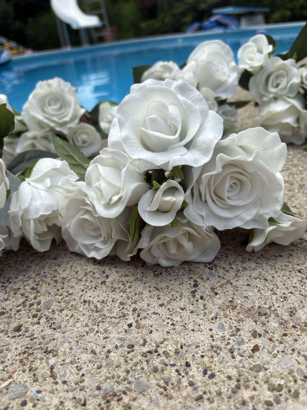 Roses Peony White Real Touch Artificial Flowers with Stems 8 Bouquets 56pc