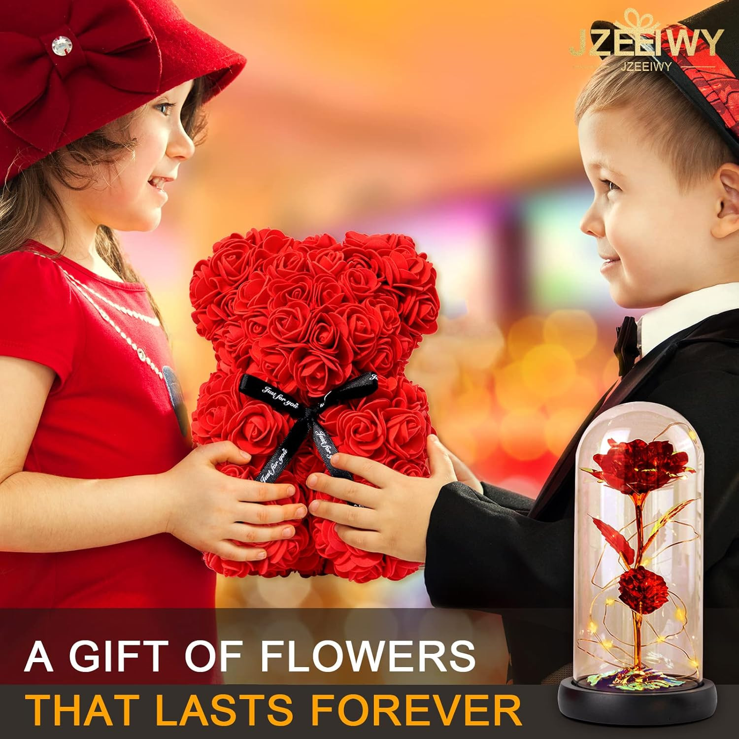 Flower Rose Bear for Mom,Perfect Birthday Romantic Gift for Wife Daughter Girlfr