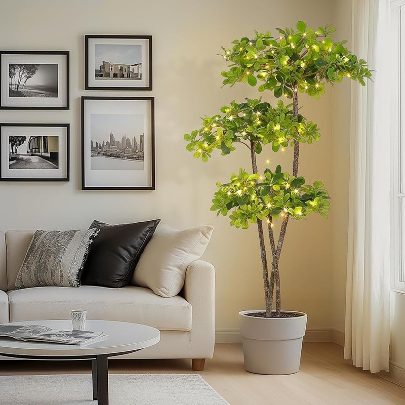 Artificial Olive Tree W/ LED Lights Faux Indoor Plant Home Decor Display New