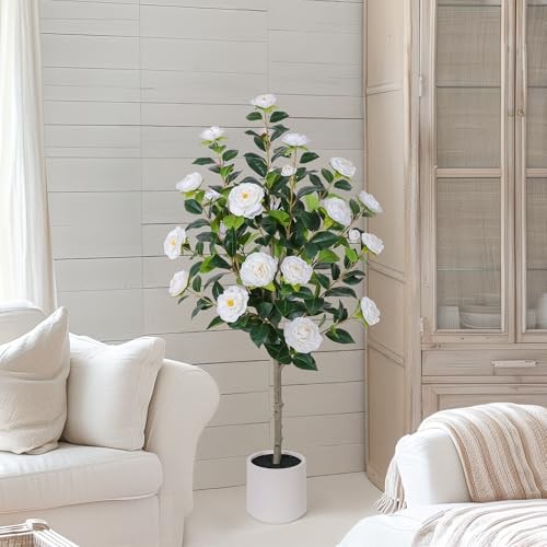 11in White Camellia Tree with 47″ Artificial Tree – 3ft 11in