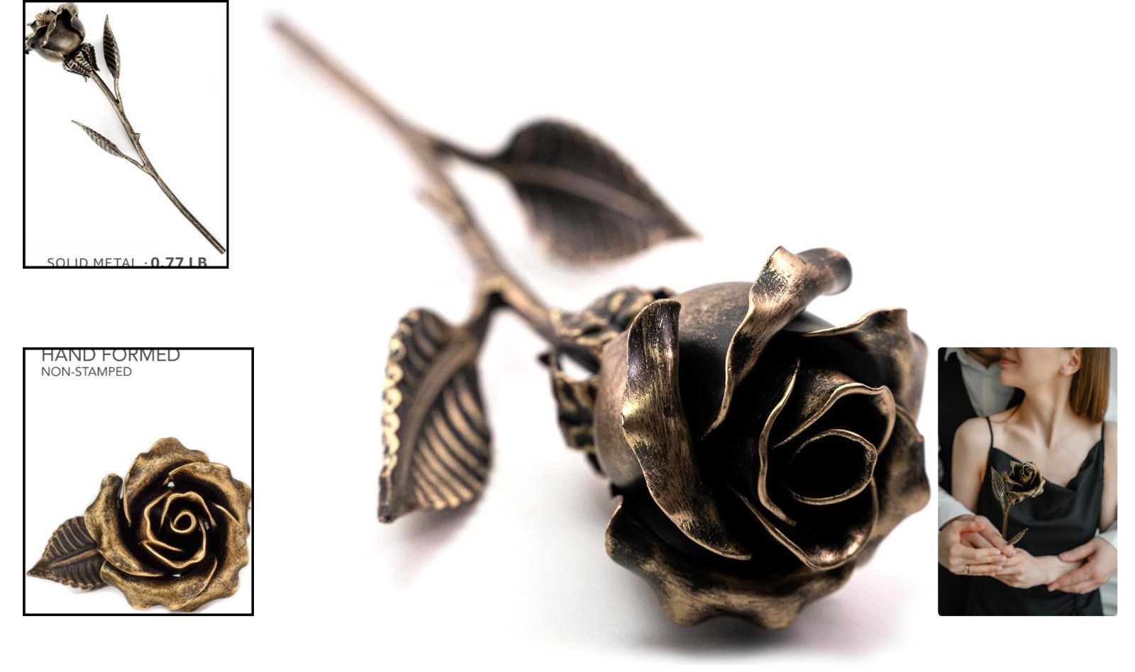 Everlasting Bronze Rose: Unique Indoor Décor & Gift for 8th or 19th Anniversary