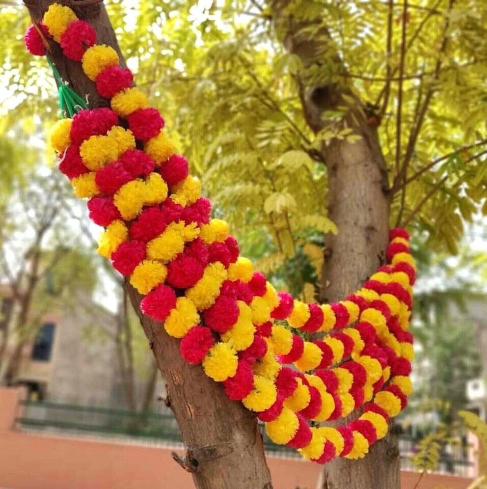 50 PC Feet marigold Garlands Indian American Wedding party mantle Decoration