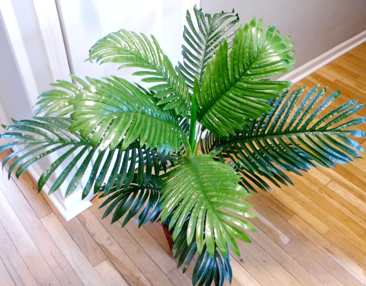 35″ Height Artificial Plant Leaves Palm Tree Paradise Bushes With Basket (#141)