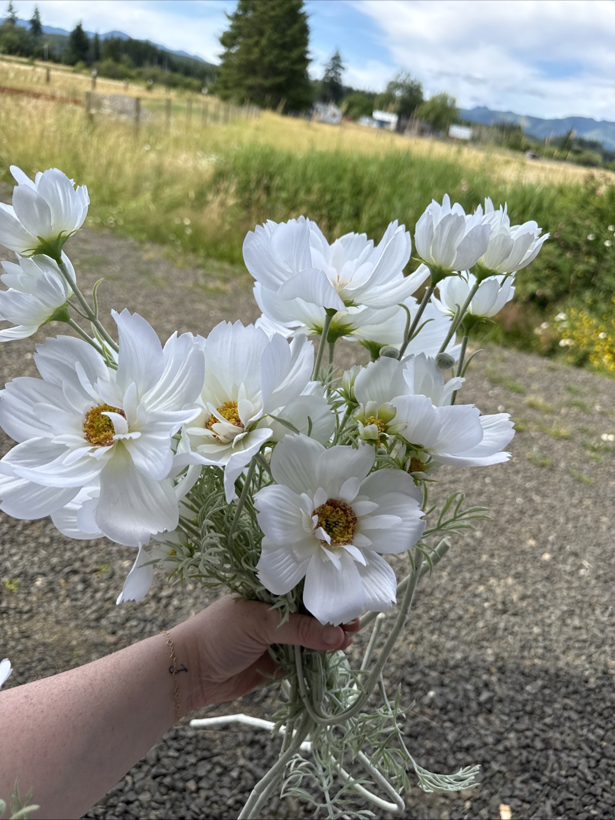 Cosmo Faux Flower Lot Wildflower Wedding Floral White