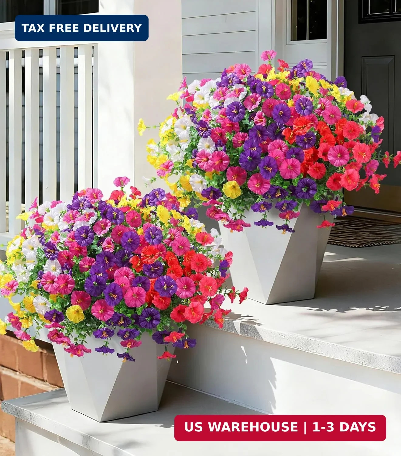 Ivydale 24 Bundles Artificial Flowers for Outdoors Spring Plants Outdoor Decor,