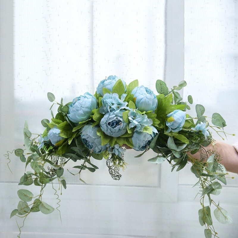 Artificial Flower Row Wreath Arch Backdrop Garland DIY Wedding Home Decor 60CM