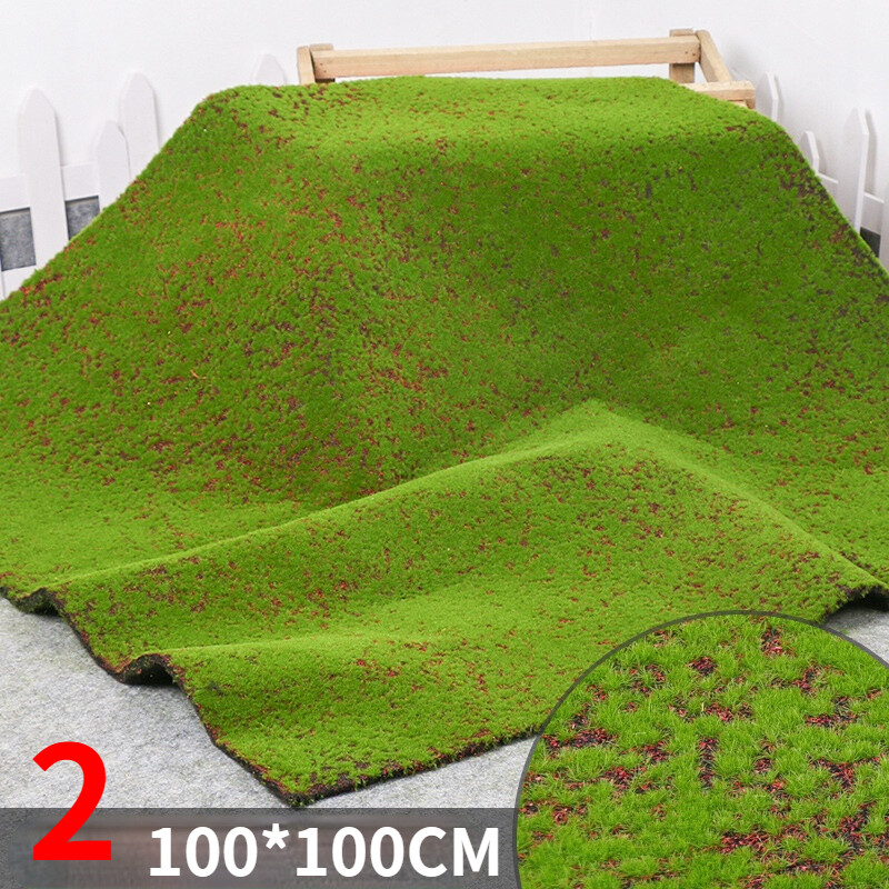 Artificial Moss Grass Turf Wall Green Plants Lawn Garden Landscape Decor Modern