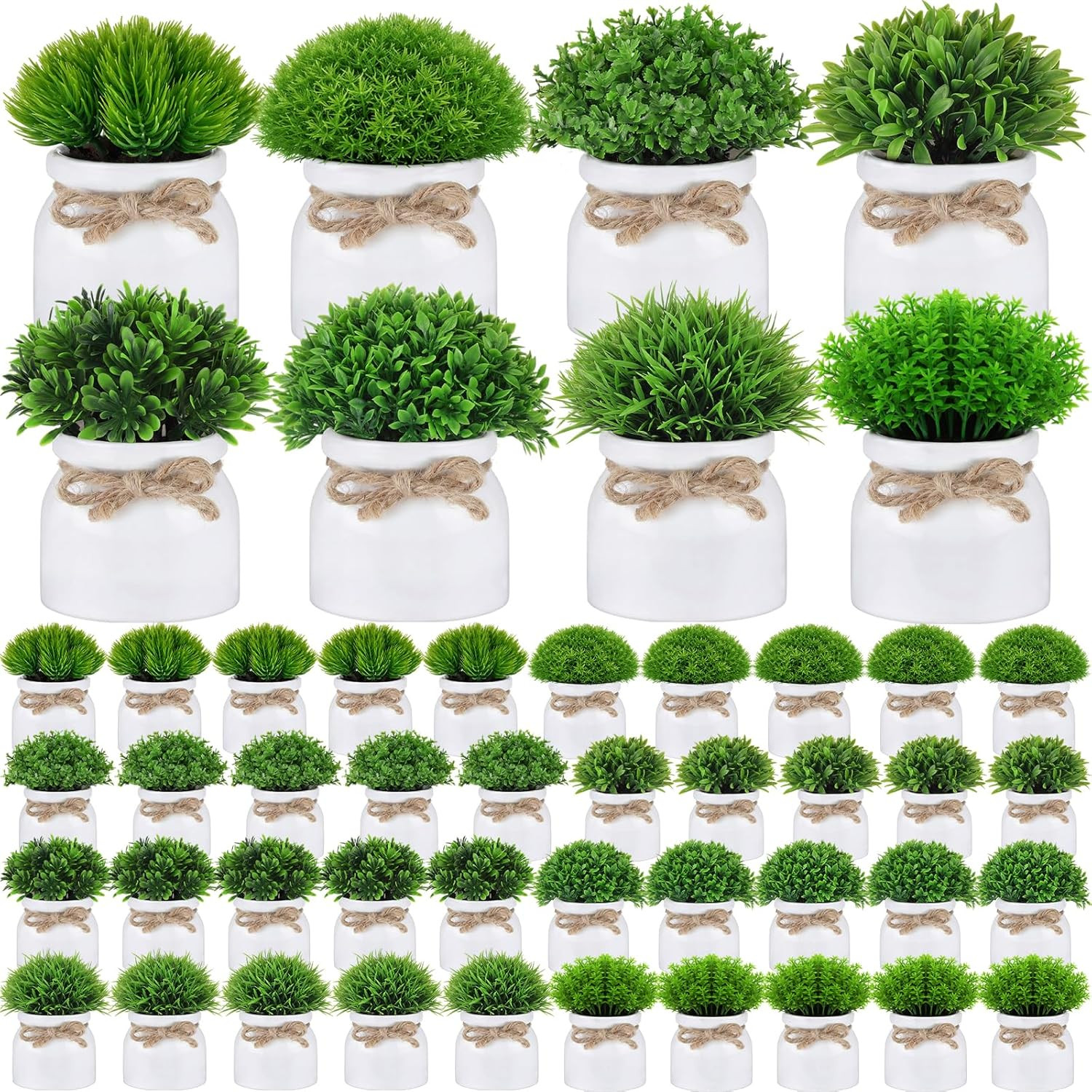 40 Pack Mini Fake Potted Flowers – Perfect for Home, Office, and Weddings