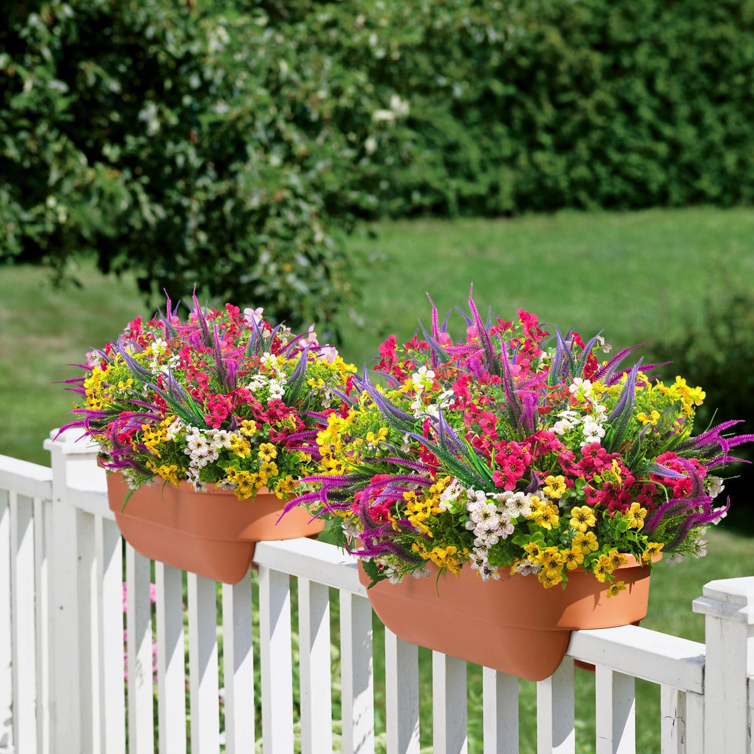 20 Packs Artificial Flowers Outdoor UV Resistant Fake Plants for Garden Patio De
