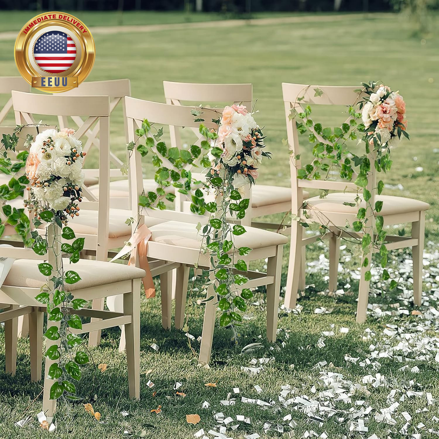 14 Pack 98Ft Artificial Ivy Garland, Fake Vines UV Resistant Greenery Leaves Fak