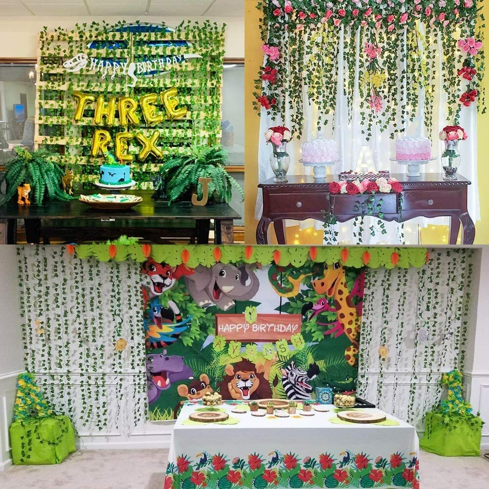24 PCS Artificial Ivy Leaf Plants Fake Hanging Garland Plants Vine Home Decor